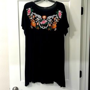 Shein embroidered black dress - SO pretty!